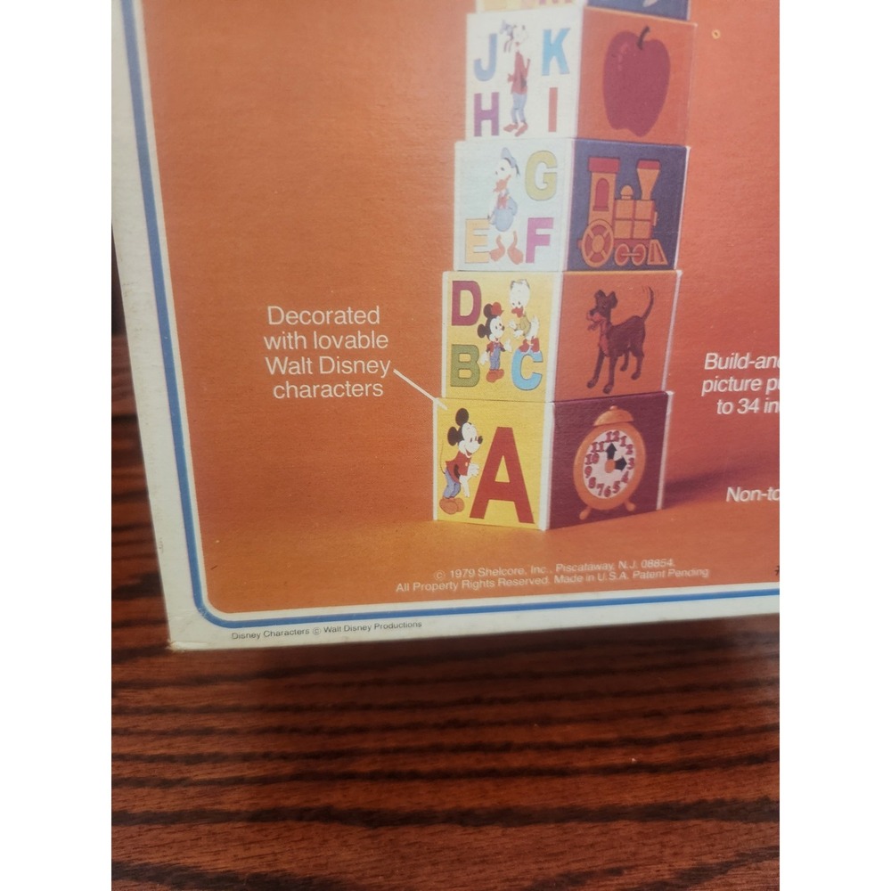 Vtg 1979 Shelcore DISNEY Picture Stacks Stacking Blocks #63023 w/‎ Original Box - Picture 5 of 7
